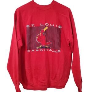 Vintage 80s MLB St. Louis Cardinals Sweater Mens Large Red Baseball Streerwear
